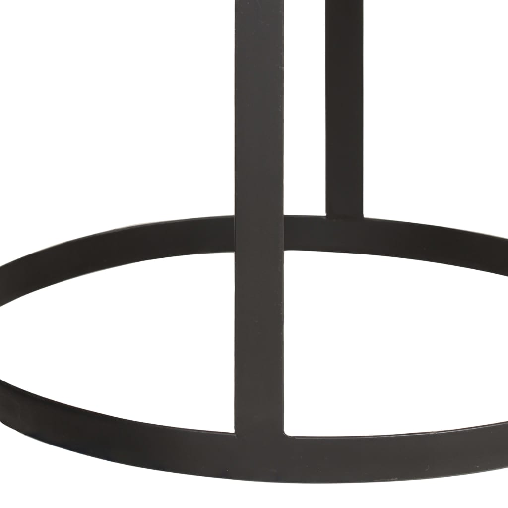 Tables d'appoint rondes 2 pcs Bois de manguier solide et acier - XIOS