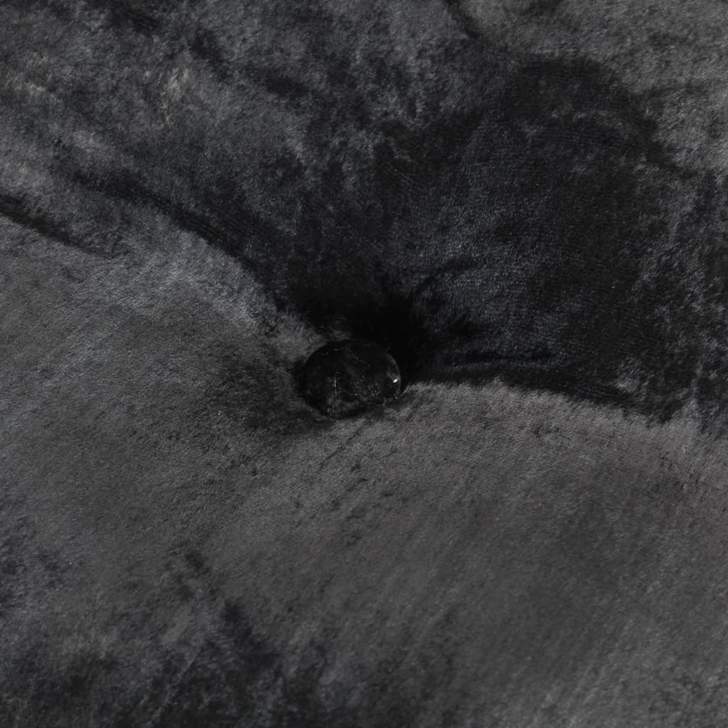 Pouf Rond Velours 40x20 cm Anthracite - XIOS