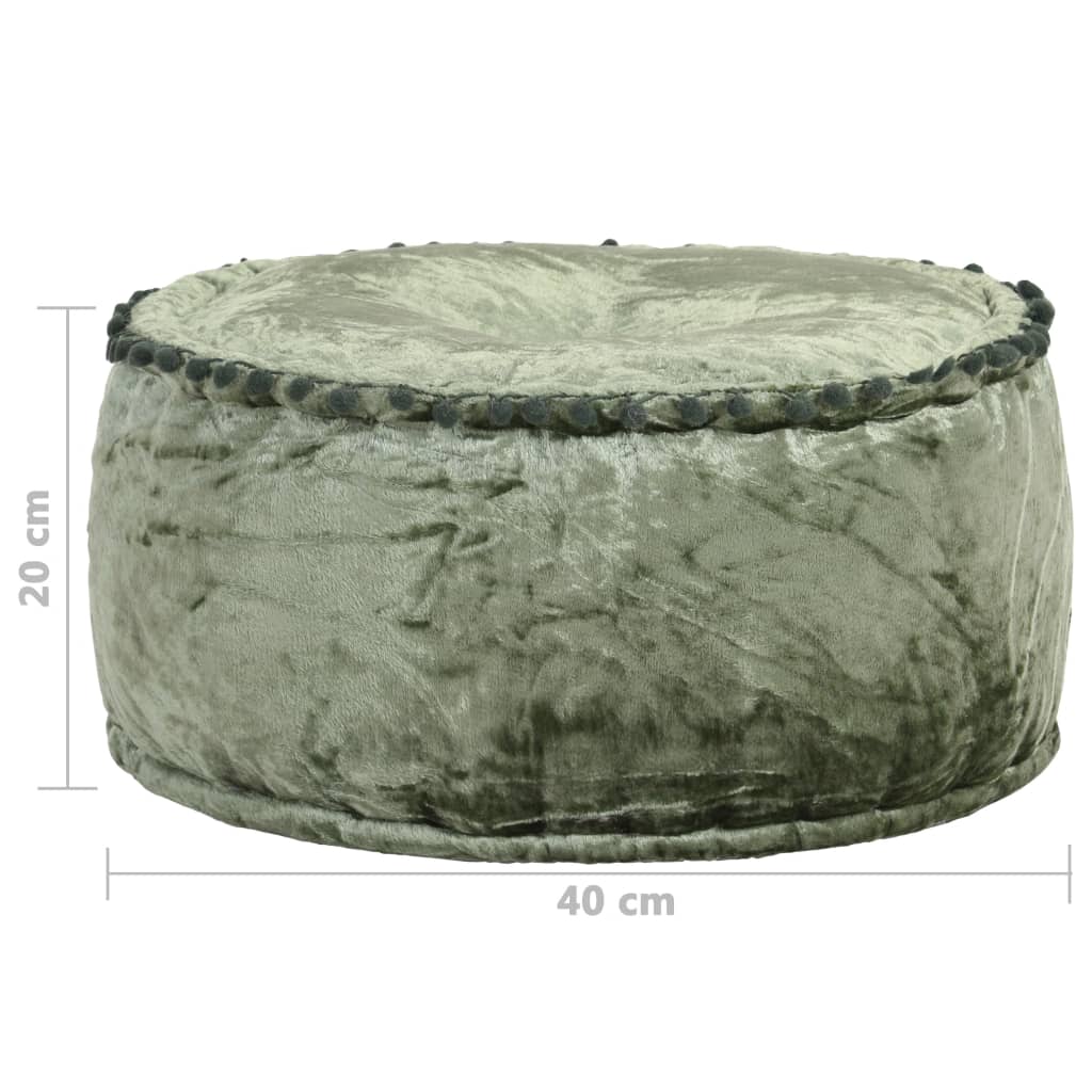 Pouf Rond Velours 40x20 cm Vert - XIOS