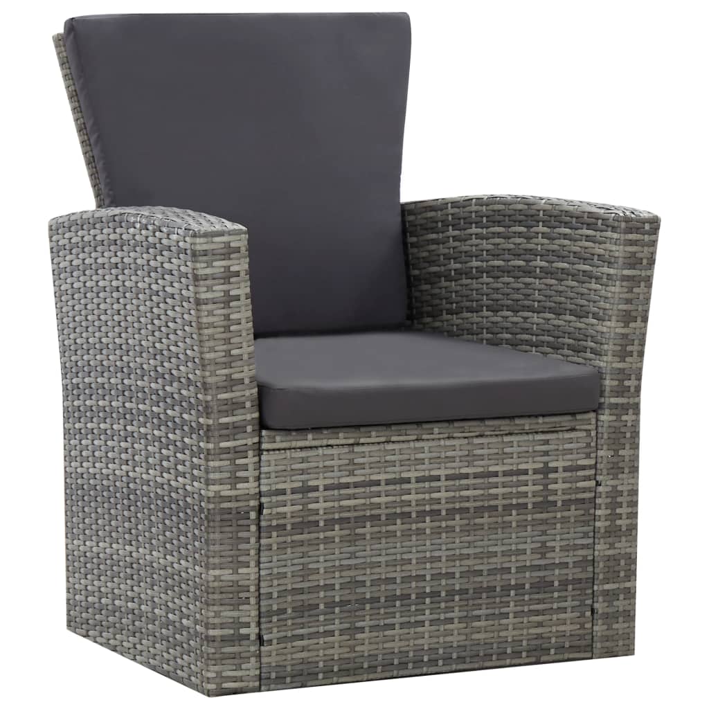 Salon de jardin 4 pcs avec coussins résine tressée gris - XIOS