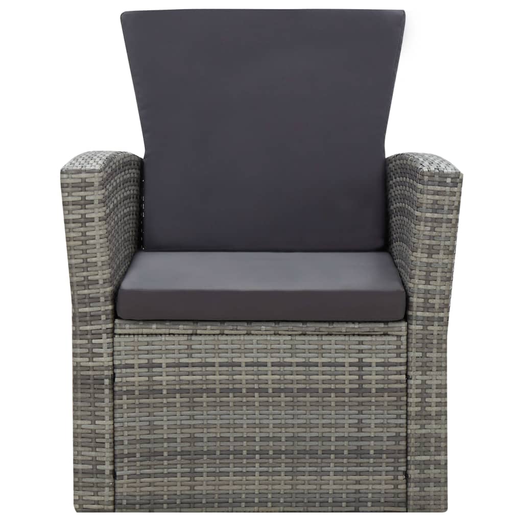 Salon de jardin 4 pcs avec coussins résine tressée gris - XIOS