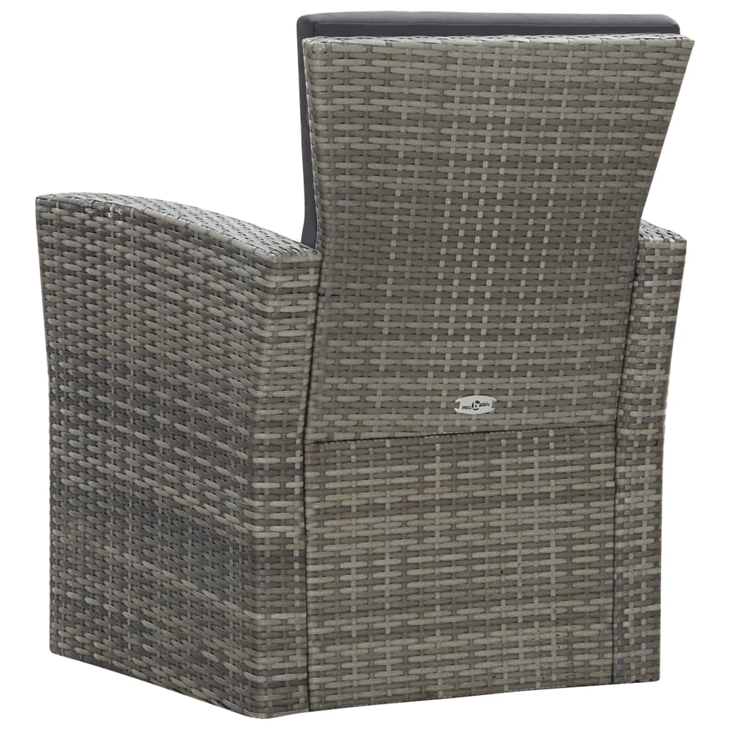 Salon de jardin 4 pcs avec coussins résine tressée gris - XIOS
