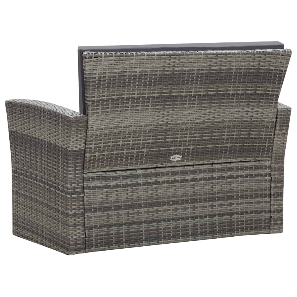 Salon de jardin 4 pcs avec coussins résine tressée gris - XIOS