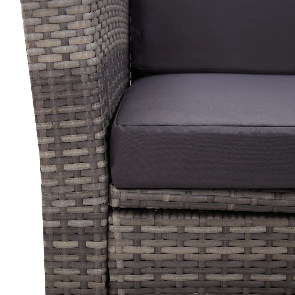 Salon de jardin 4 pcs avec coussins résine tressée gris - XIOS