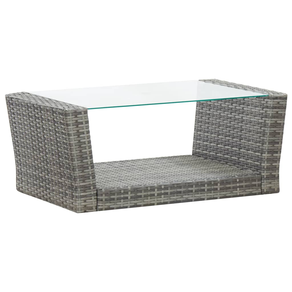 Salon de jardin 4 pcs avec coussins résine tressée gris - XIOS