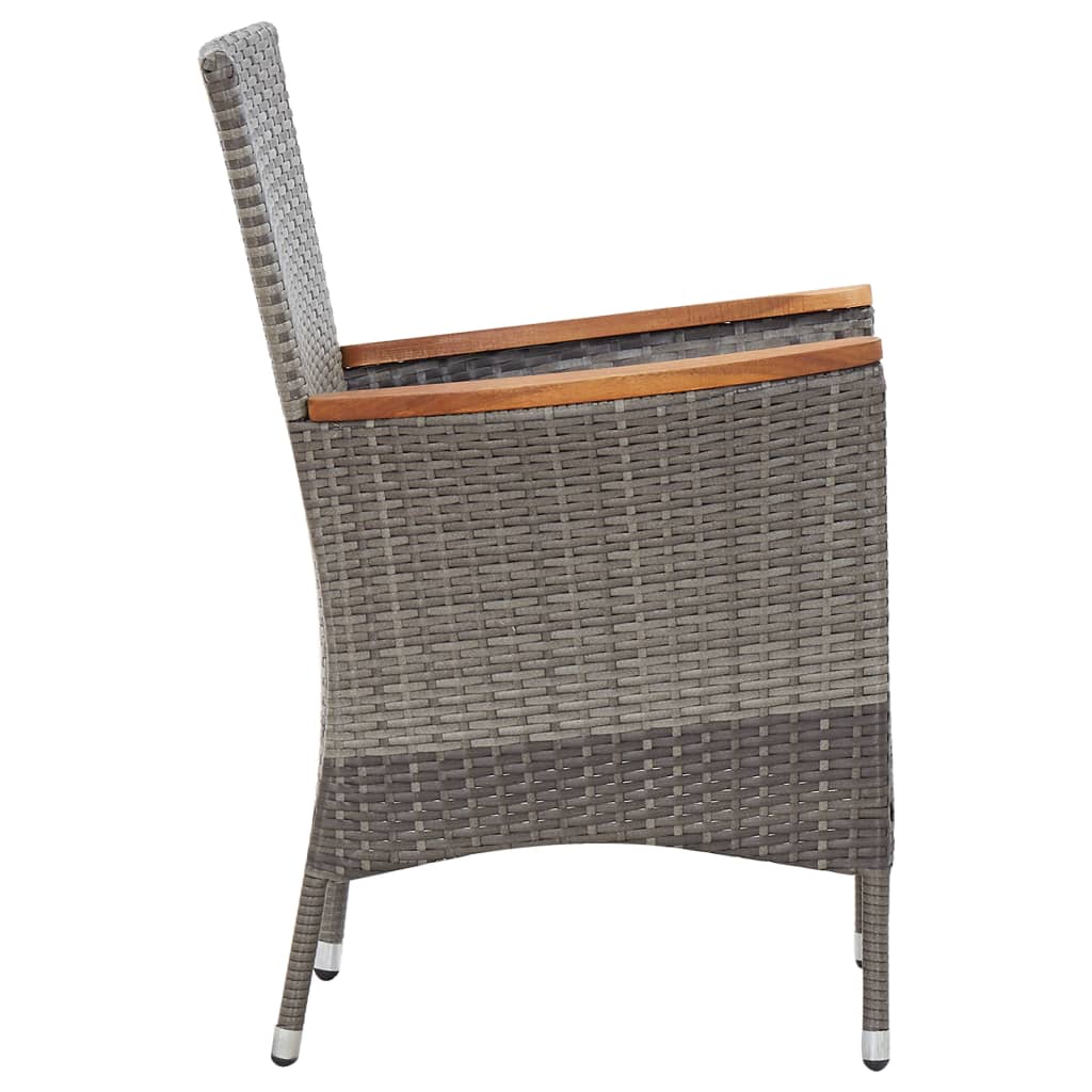 Ensemble à manger de jardin coussins 5pcs Résine tressée Gris - XIOS