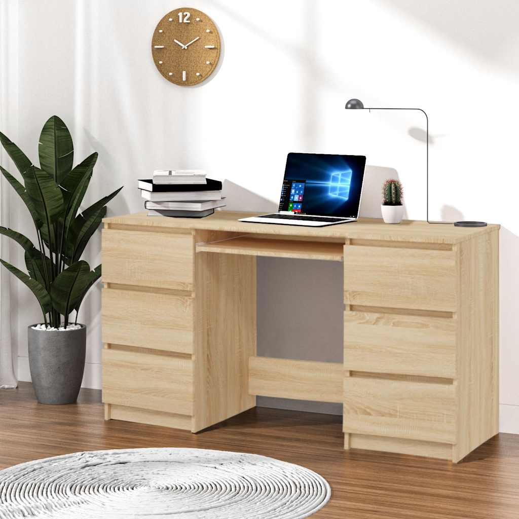 Bureau Chêne sonoma 140x50x77 cm Bois d'ingénierie
