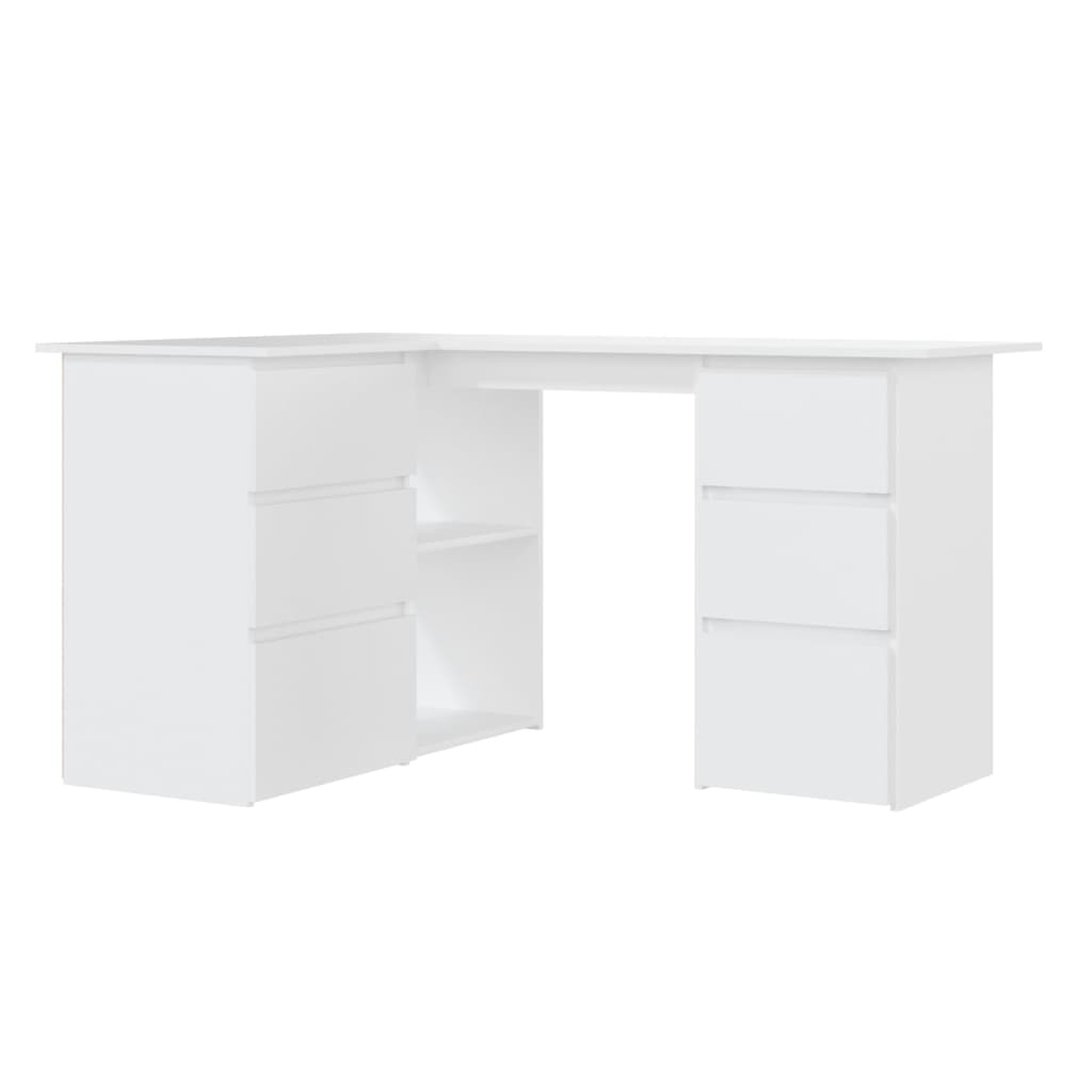 Bureau d'angle Blanc 145x100x76 cm Bois d'ingénierie - XIOS