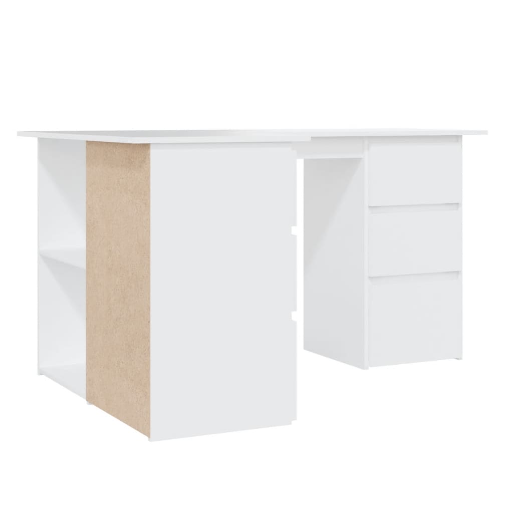 Bureau d'angle Blanc 145x100x76 cm Bois d'ingénierie - XIOS