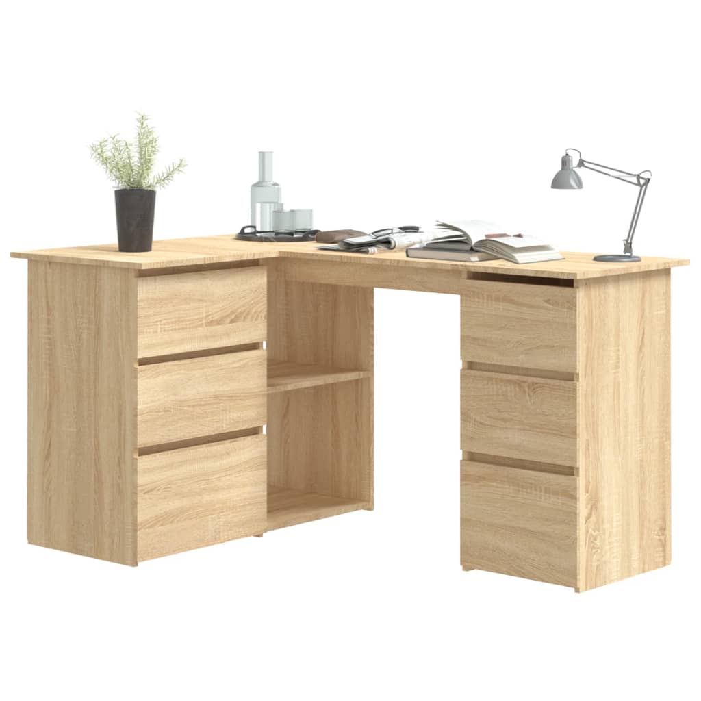Bureau d'angle Chêne sonoma 145x100x76 cm Bois d'ingénierie - XIOS
