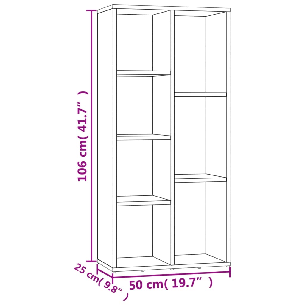 Bibliothèque Gris béton 50x25x106 cm Bois d’ingénierie - XIOS