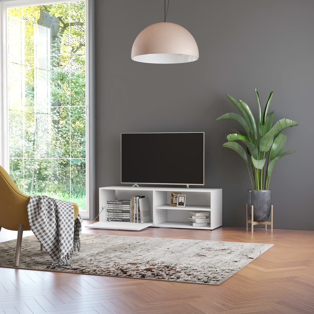 Meuble TV Blanc 120x34x37 cm Bois d'ingénierie - XIOS