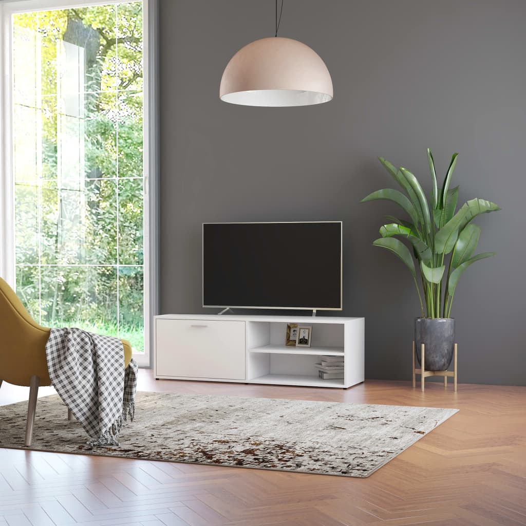 Meuble TV Blanc 120x34x37 cm Bois d'ingénierie - XIOS