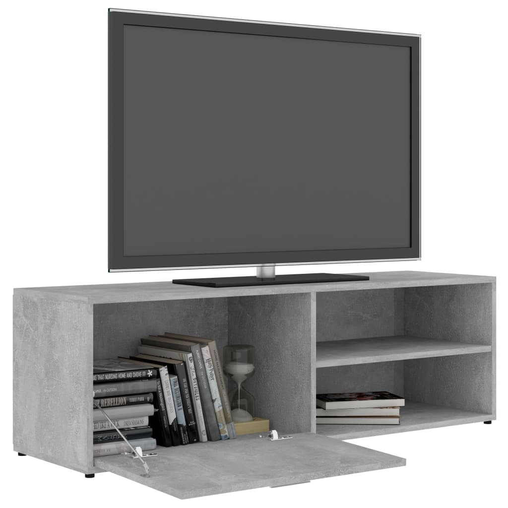 Meuble TV Gris béton 120x34x37 cm Bois d’ingénierie - XIOS