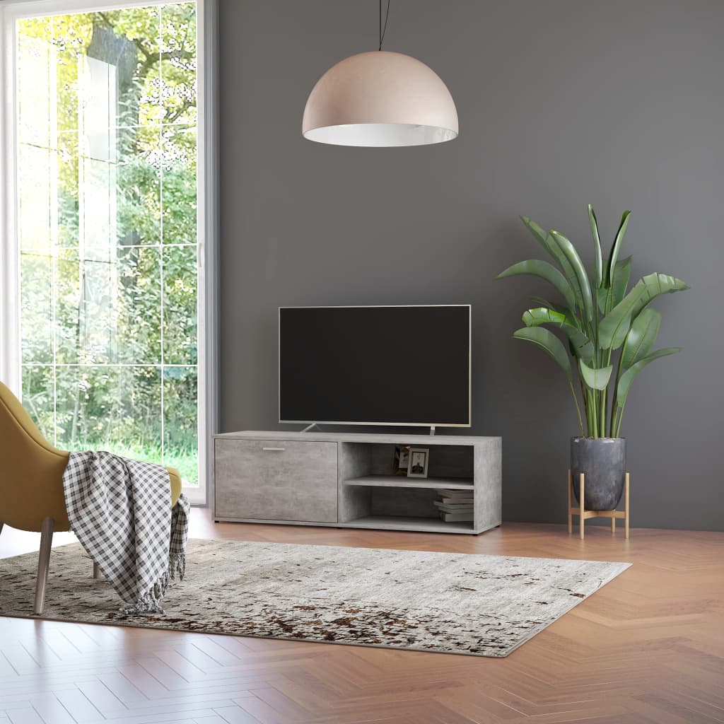 Meuble TV Gris béton 120x34x37 cm Bois d’ingénierie - XIOS