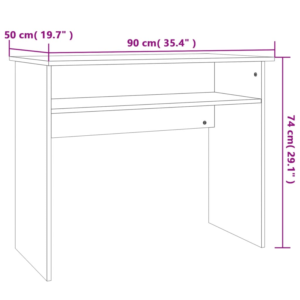 Bureau Gris béton 90x50x74 cm Bois d'ingénierie - XIOS