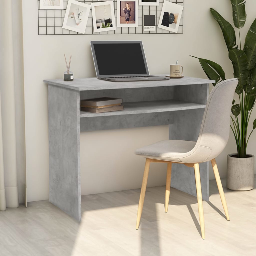 Bureau Gris béton 90x50x74 cm Bois d'ingénierie - XIOS