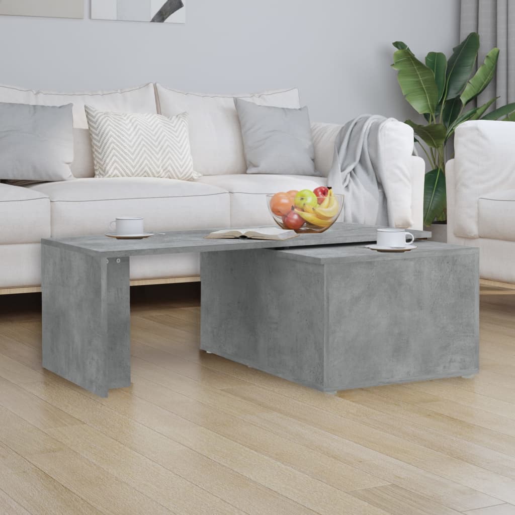 Table basse gris béton 150x50x35 cm bois d'ingénierie - XIOS