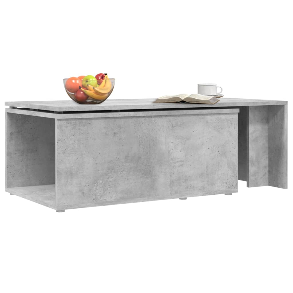 Table basse gris béton 150x50x35 cm bois d'ingénierie - XIOS