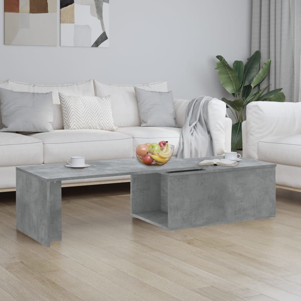 Table basse gris béton 150x50x35 cm bois d'ingénierie - XIOS