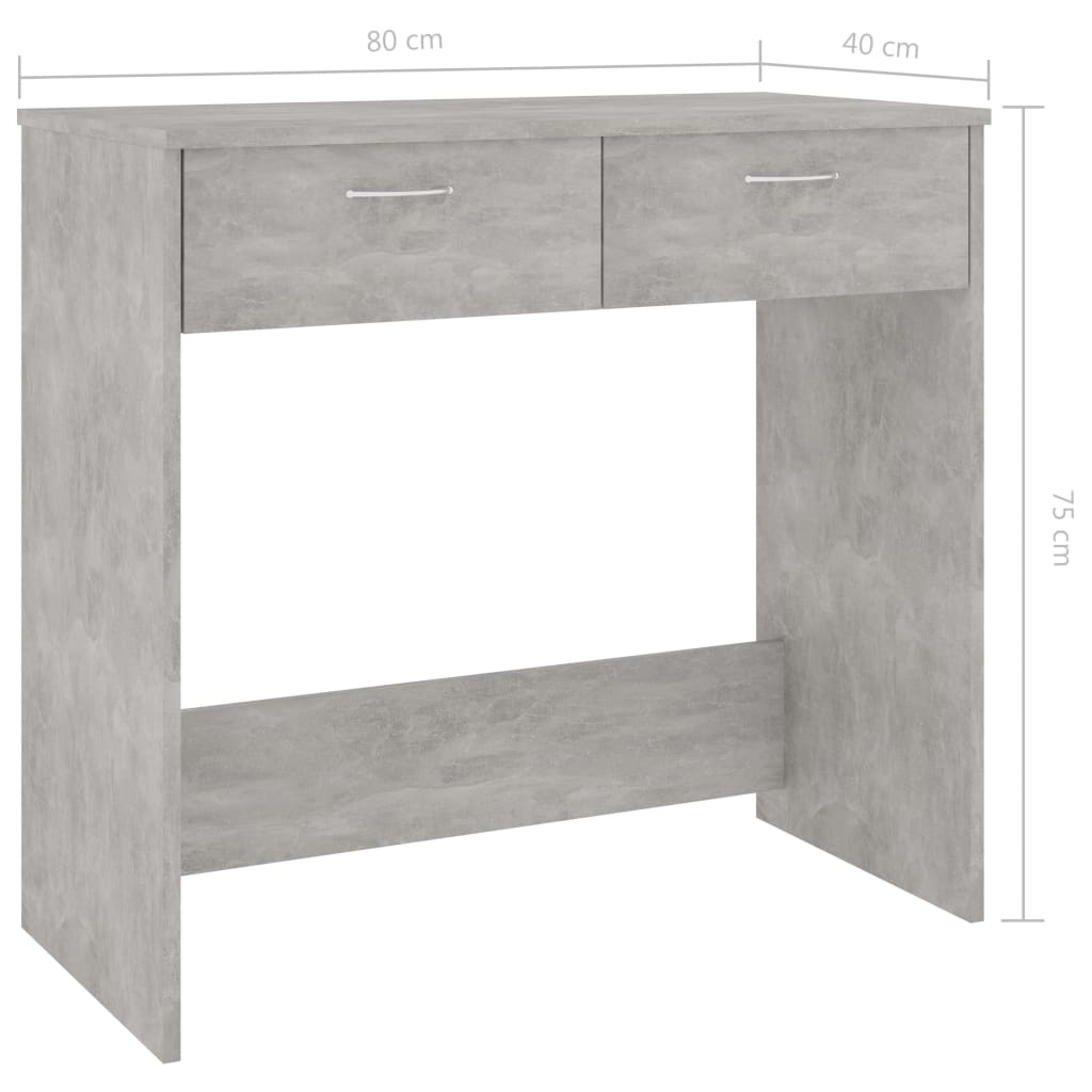 Bureau Gris béton 80x40x75 cm Bois d’ingénierie - XIOS