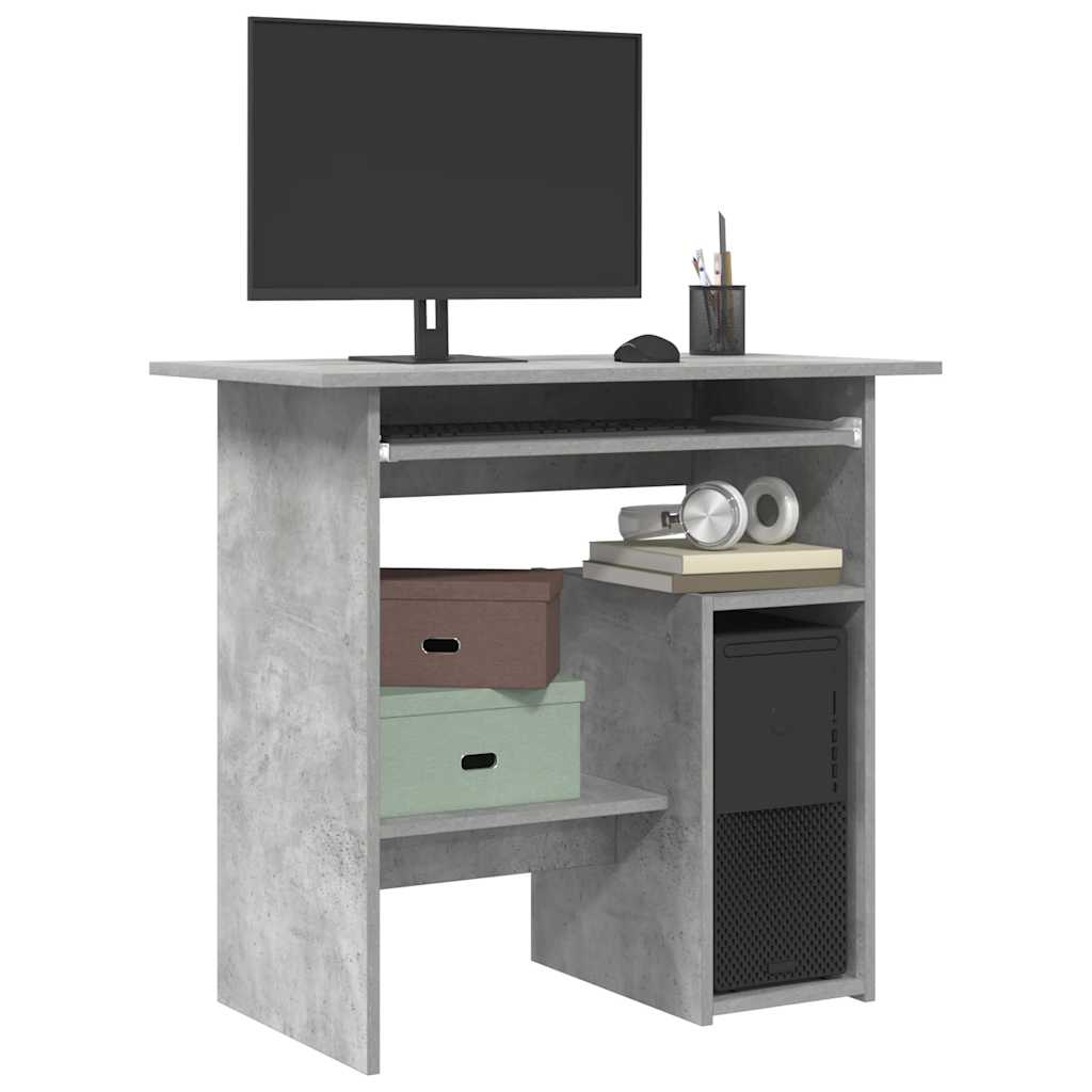 Bureau Gris béton 80x45x74 cm Bois d’ingénierie