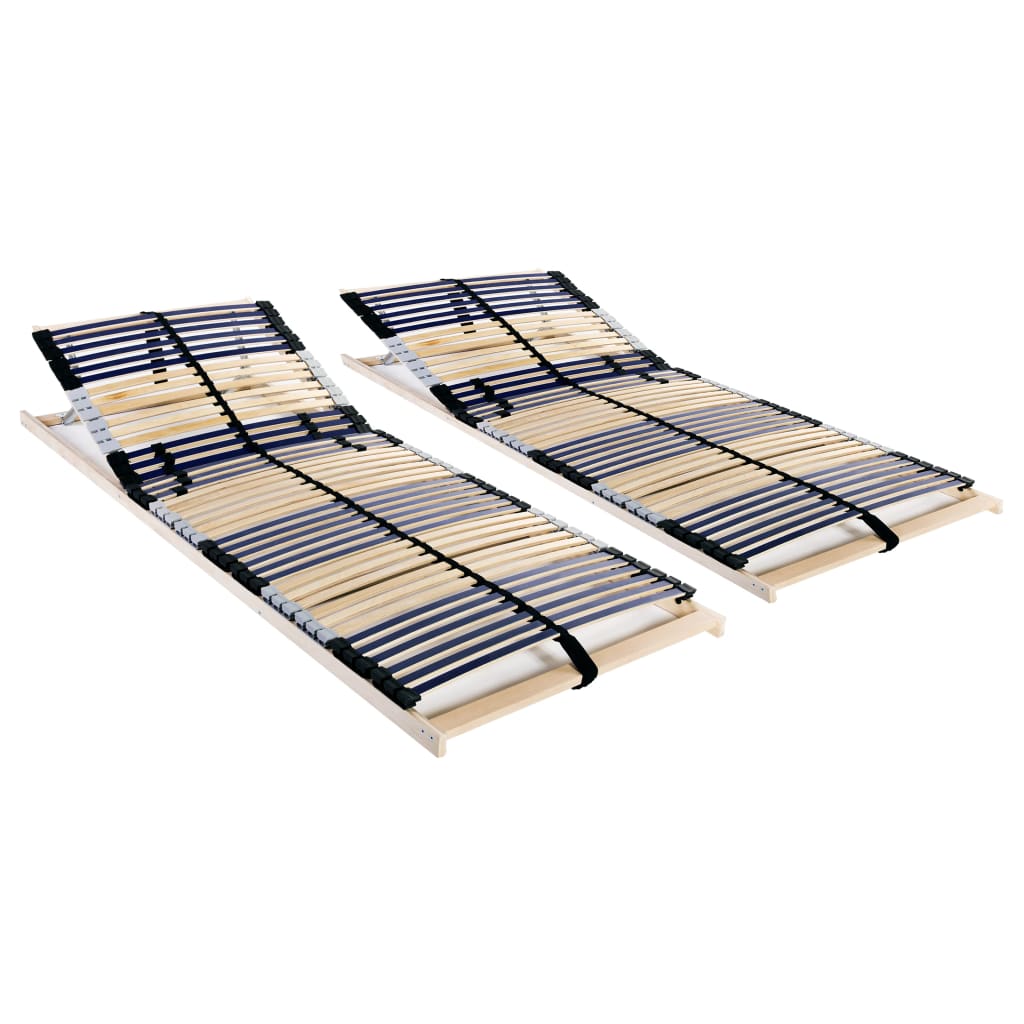 Sommiers à lattes sans matelas 2 pcs avec 42 lattes 80x200 cm - XIOS