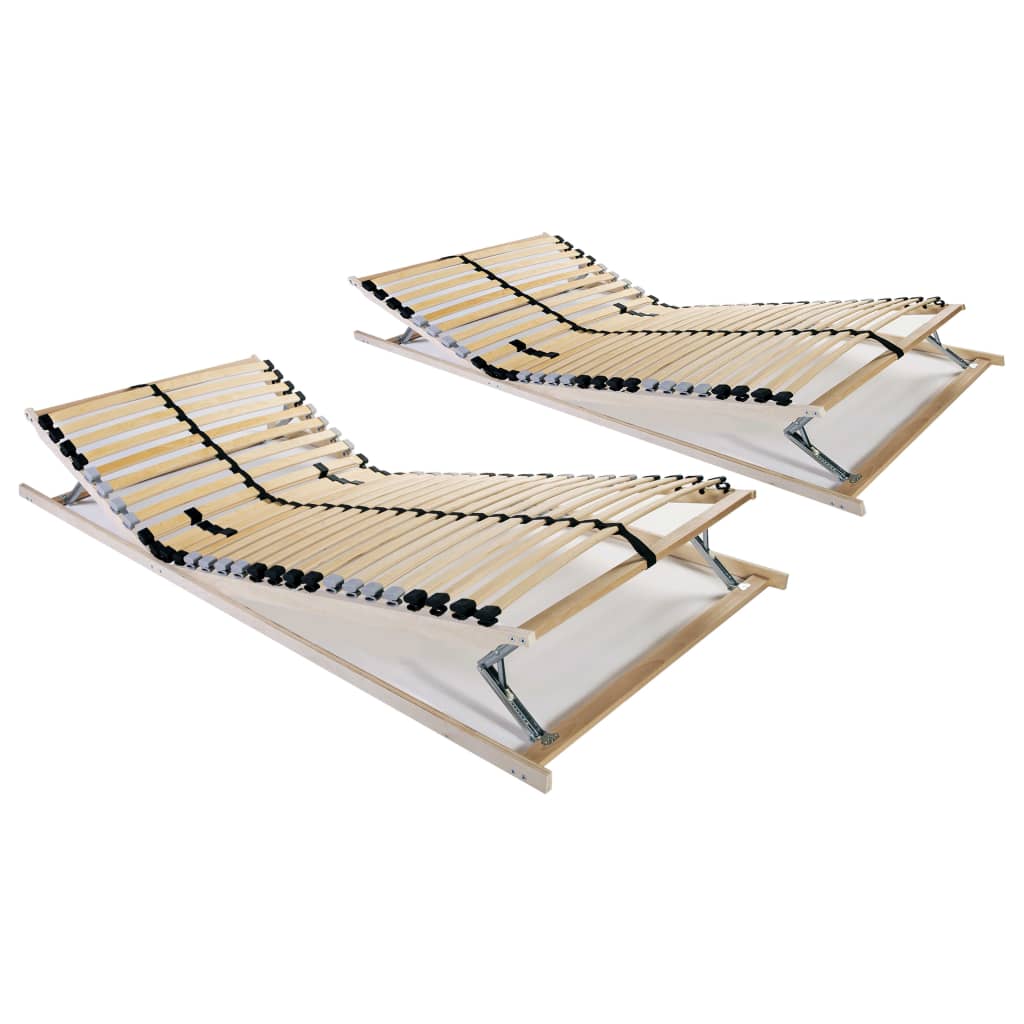 Sommiers à lattes sans matelas 2 pcs avec 28 lattes 90x200 cm - XIOS