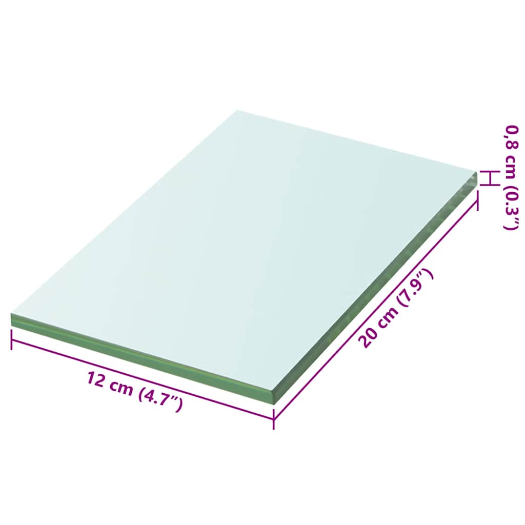 Panneaux d'étagère 2 pcs Verre Transparent 20 x 12 cm - XIOS