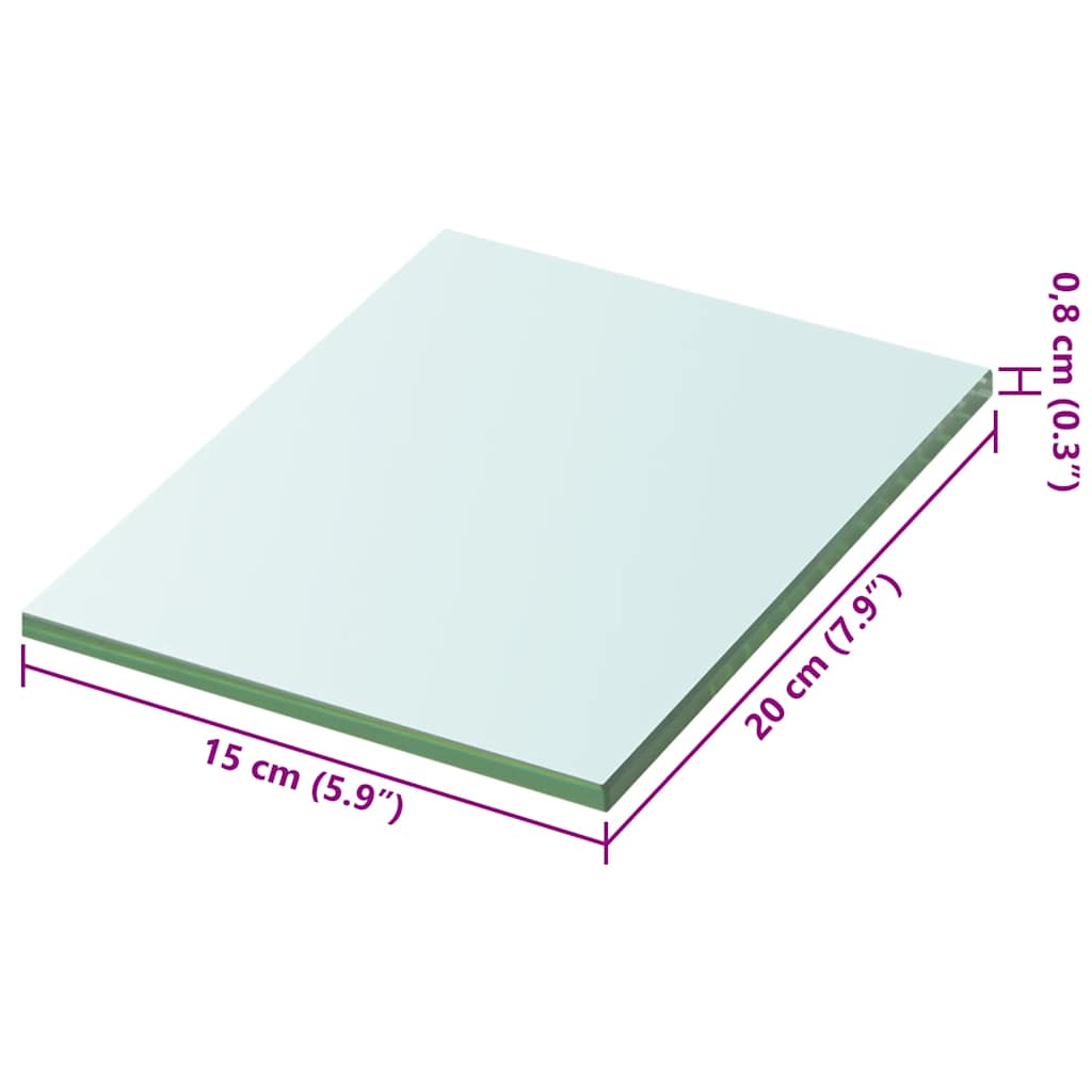 Panneaux d'étagère 2 pcs Verre Transparent 20 x 15 cm - XIOS