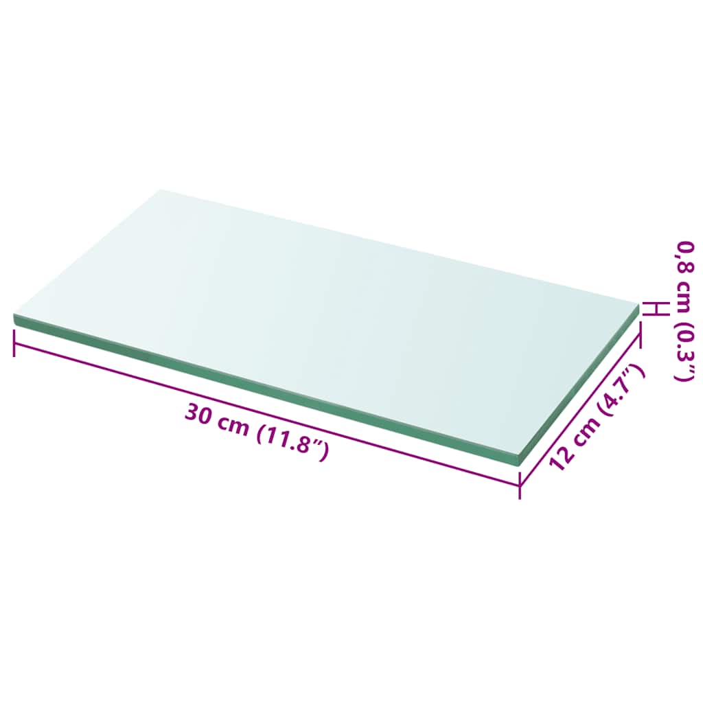 Panneaux d'étagère 2 pcs Verre Transparent 30 x 12 cm - XIOS