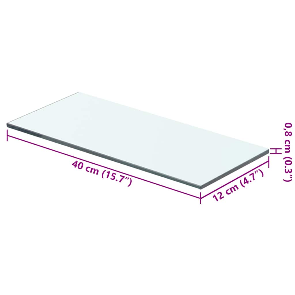 Panneaux d'étagère 2 pcs Verre Transparent 40 x 12 cm - XIOS