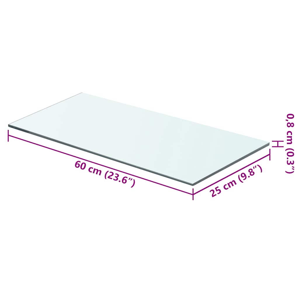 Panneaux d'étagère 2 pcs Verre Transparent 60x25 cm - XIOS