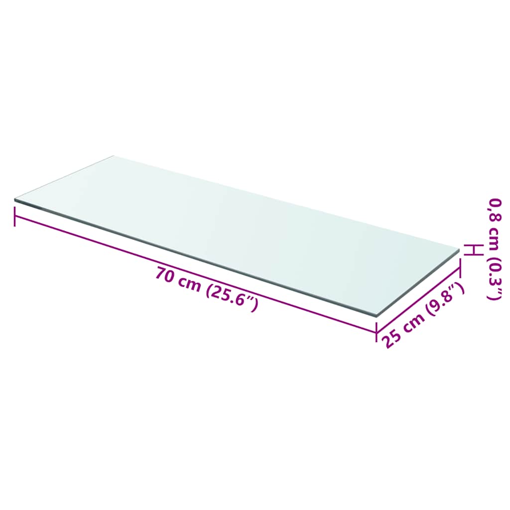 Panneaux d'étagère 2 pcs Verre Transparent 70x25 cm - XIOS