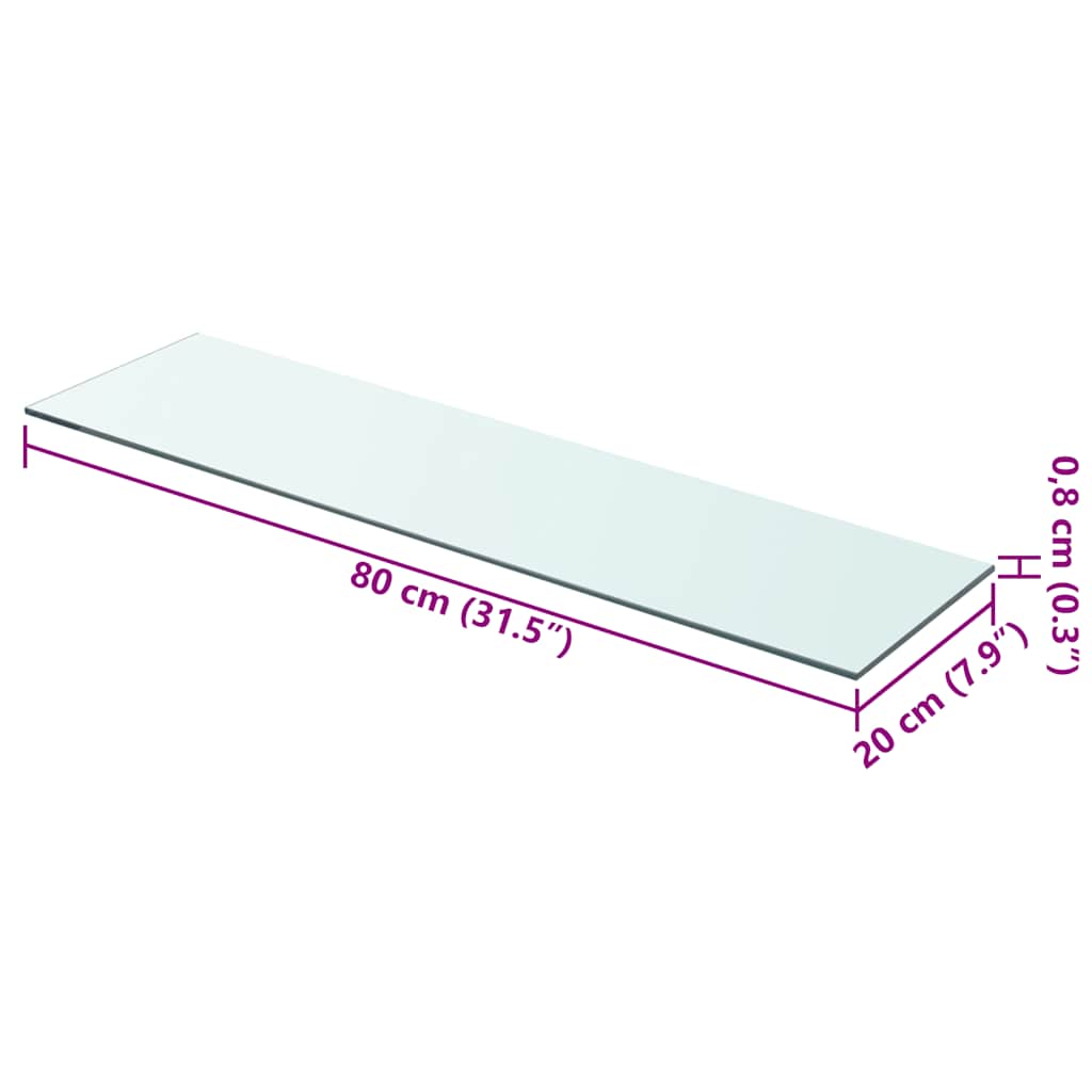 Panneaux d'étagère 2 pcs Verre Transparent 80 x 20 cm - XIOS