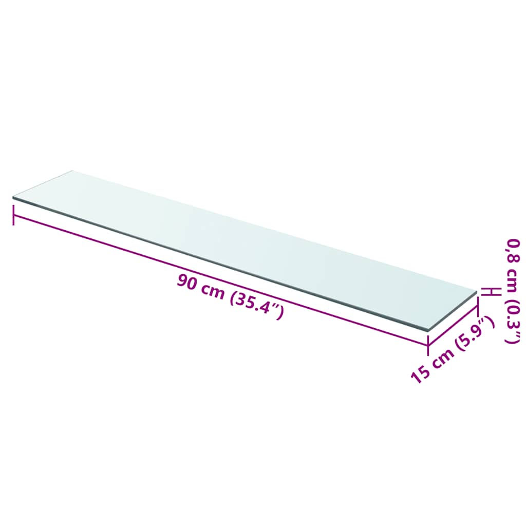 Panneaux d'étagère 2 pcs Verre Transparent 90 x 15 cm - XIOS