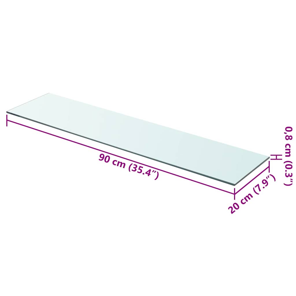 Panneaux d'étagère 2 pcs Verre Transparent 90 x 20 cm - XIOS