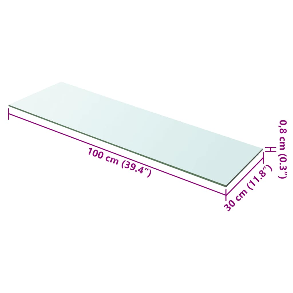 Panneaux d'étagère 2 pcs Verre Transparent 100 x 30 cm - XIOS