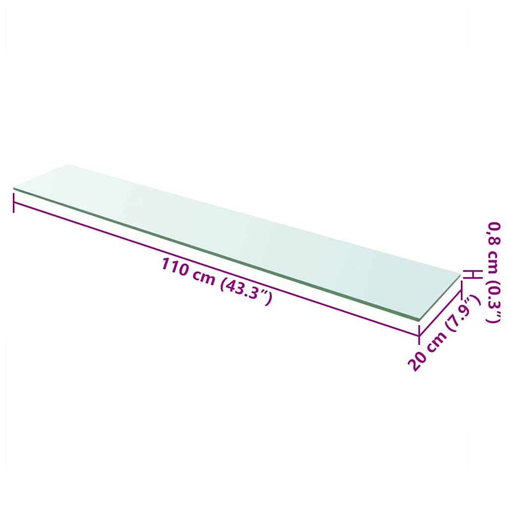 Panneaux d'étagère 2 pcs Verre Transparent 110 x 20 cm - XIOS