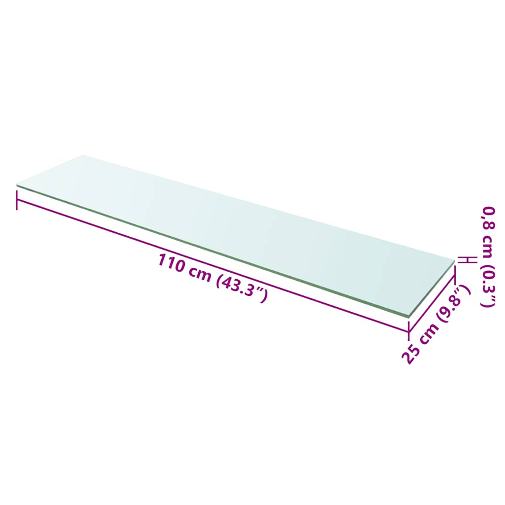 Panneaux d'étagère 2 pcs Verre Transparent 110 x 25 cm - XIOS
