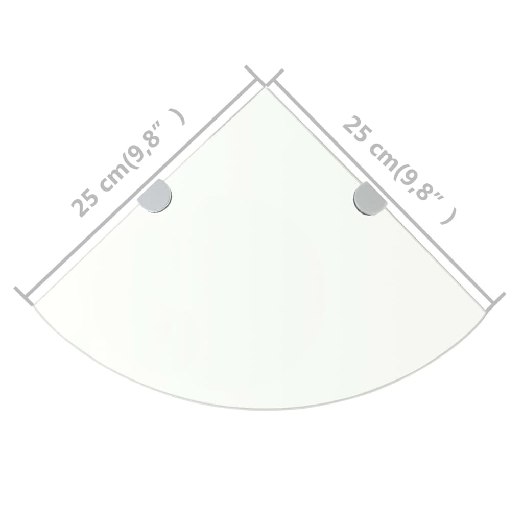 Étagères d'angle 2 pcs et supports Verre Transparent 25x25 cm - XIOS