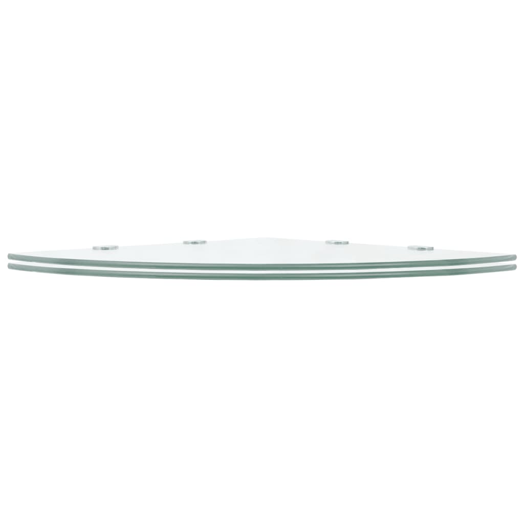 Étagères d'angle 2 pcs et supports Verre Transparent 45x45 cm - XIOS