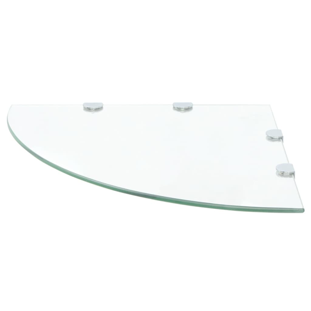 Étagères d'angle 2 pcs et supports Verre Transparent 45x45 cm - XIOS