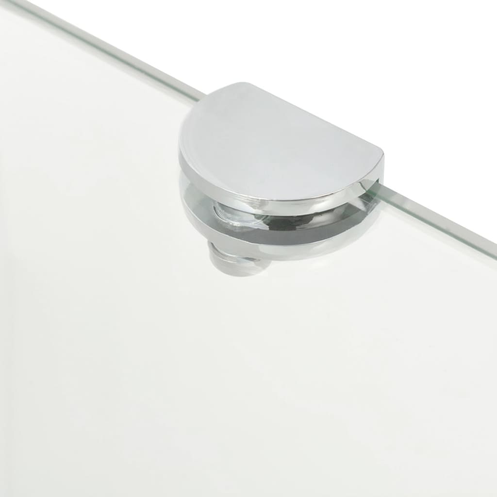 Étagères d'angle 2 pcs et supports Verre Transparent 45x45 cm - XIOS