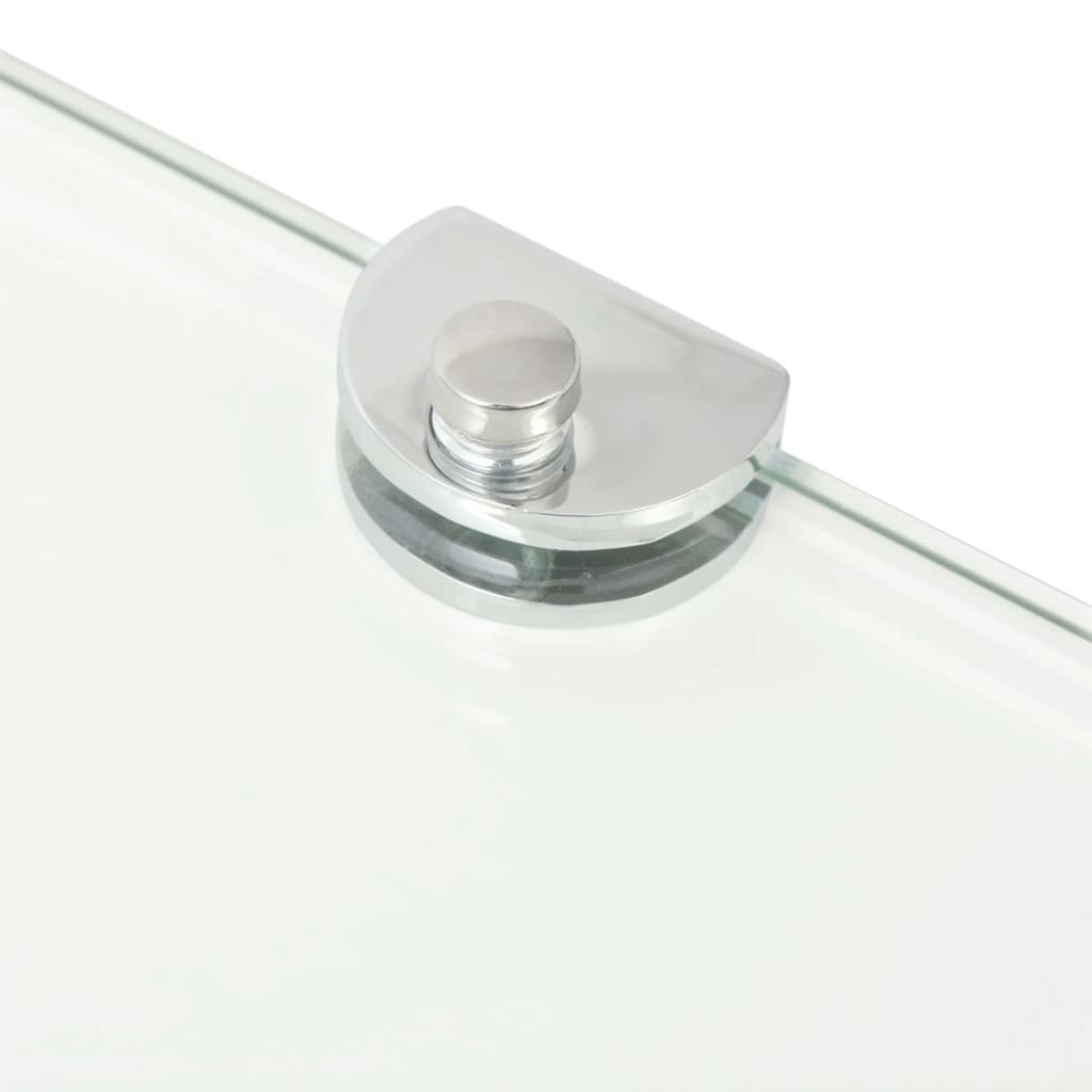 Étagères d'angle 2 pcs et supports Verre Transparent 45x45 cm - XIOS