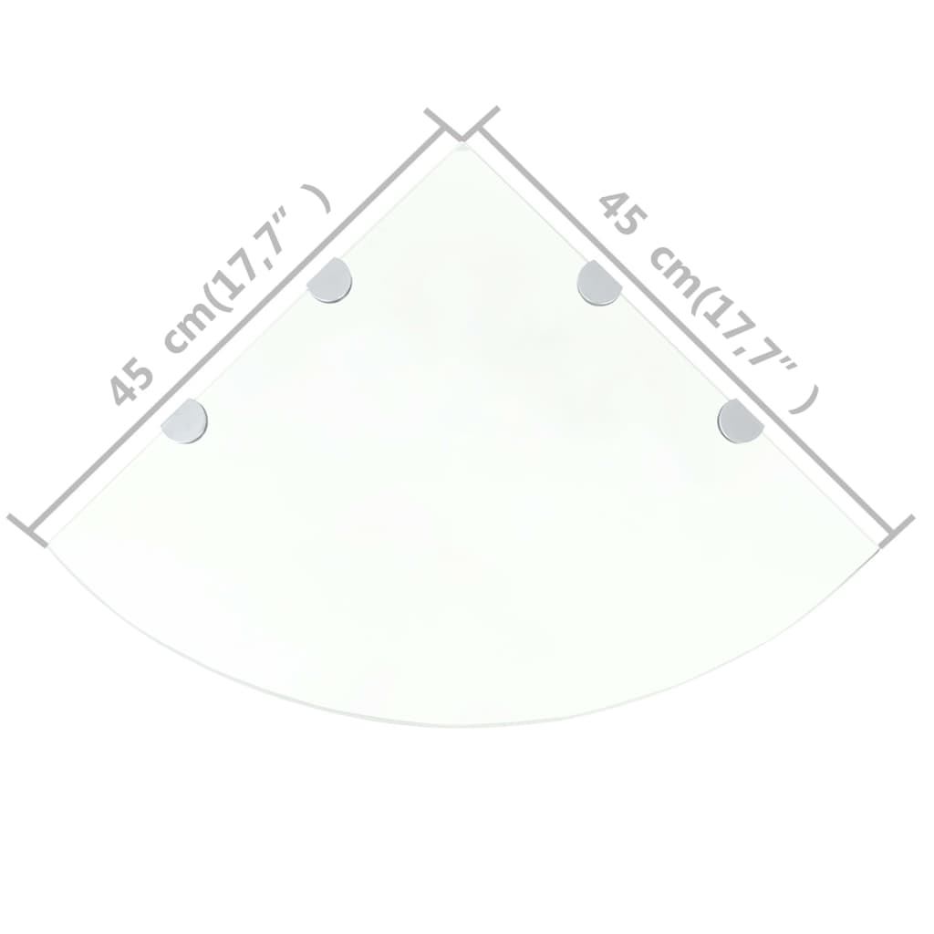 Étagères d'angle 2 pcs et supports Verre Transparent 45x45 cm - XIOS