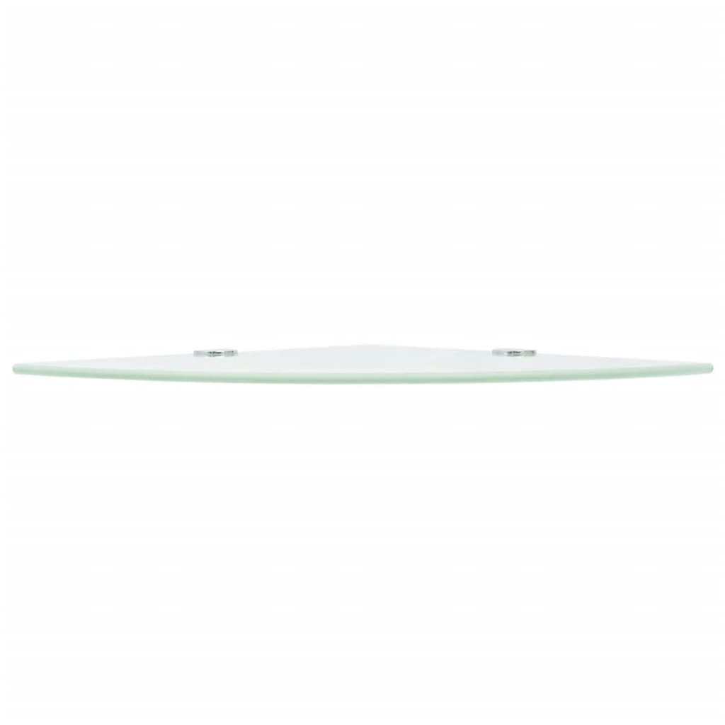 Étagères d'angle 2 pcs et supports chromés Verre Blanc 35x35 cm - XIOS