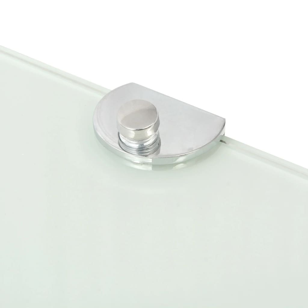 Étagères d'angle 2 pcs et supports chromés Verre Blanc 35x35 cm - XIOS