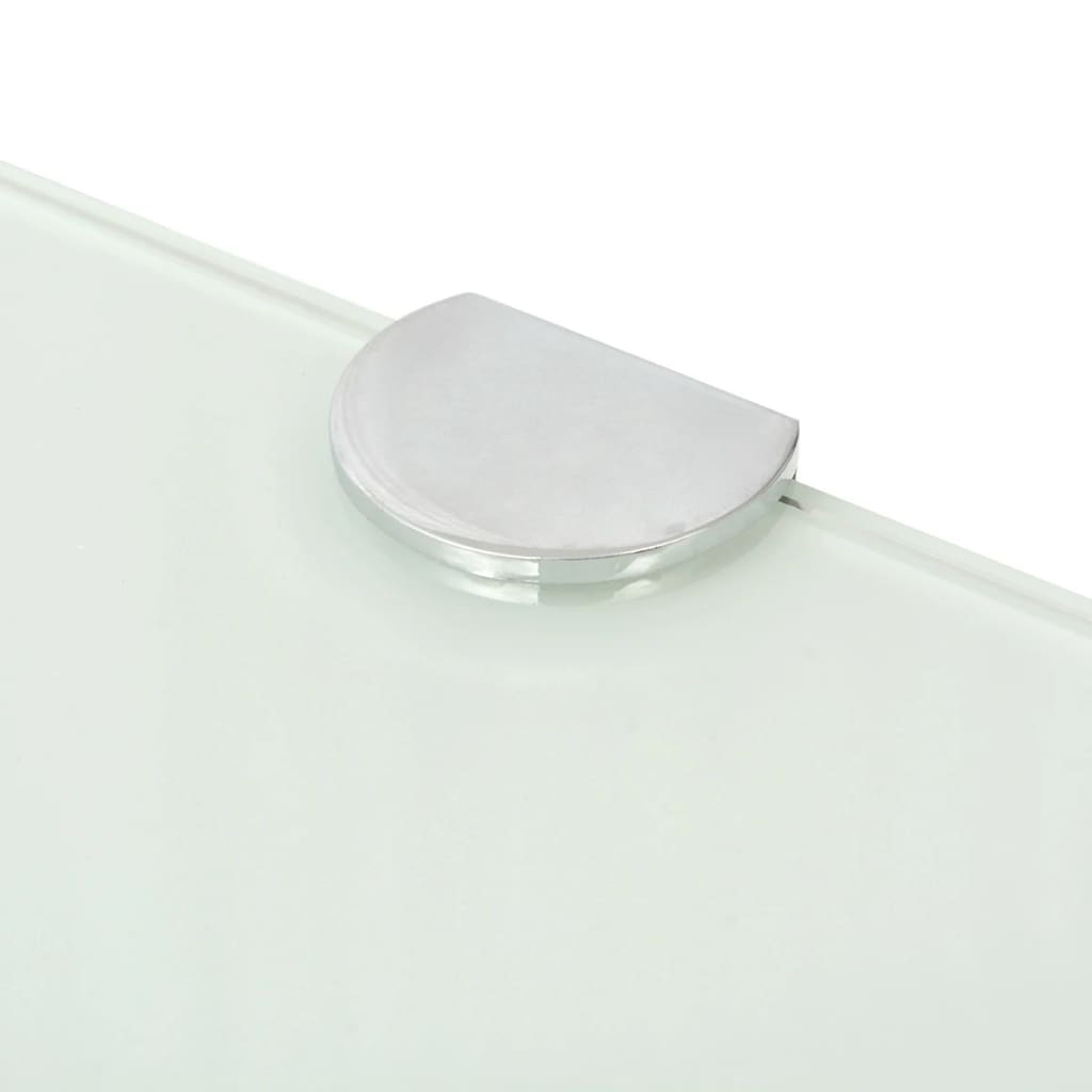 Étagères d'angle 2 pcs et supports chromés Verre Blanc 35x35 cm - XIOS