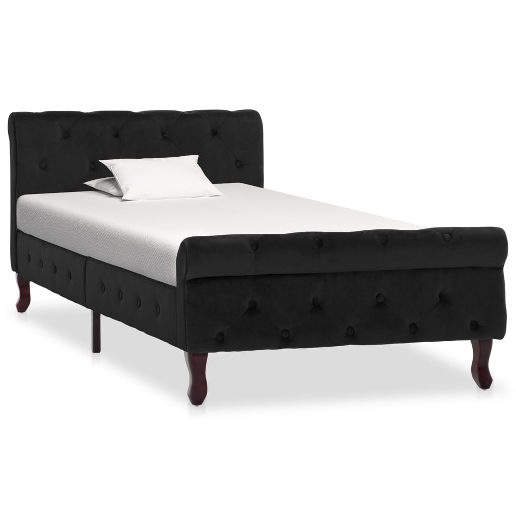 Cadre de lit sans matelas noir velours 90x200 cm - XIOS
